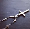 Free shipping Silver Stainless Steel women Mens fashion Polished shiny strong cross chain necklace with cross pendant 18-28 inch