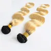 Tissage en lot brésilien non-remy naturel Body Wave blond ombré T1B/613, 10 à 26 pouces, Double trame, 200g