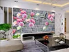 Peony Grid Wall TV Wall Decorative Painting muurschildering 3d behang 3d behang voor tv achtergrond