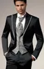 Wysokiej jakości dwa przyciski Black Groom Tuxedos Peak Lapel Wedding Męskie garnitury Bardzo