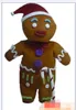 Custom christmas peperkoek man mascotte kostuum volwassen grootte gratis verzending
