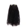 Mongolian Kinky Curly Cabelo Clipe em Extensões de Cabelo Humano 7pcs 70g Nautral Cor Clipe Cabeça Chefe Full Non-Remy