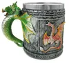 3d Dragon Festival Mug Resin Roestvrij staal vliegdraak drink Mok Spine Tankard Medieval Royal Vintage Coffee Birthday Gift
