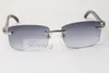 新しいフレームレスサングラスメガネ3524012ヒョウレンズナチュラルミックスオックスホーン男性と女性のサングラスメガネ眼鏡561811723912