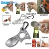 6-in-1 multifunctionele flesopener carabiner schroevendraaier zeshoek sleutel bergbeklimmen gesp camping survival tool 50pcs DHL