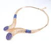 새로운 판매 !! 두바이 아프리카 골드 도금 목걸이 팔찌 귀걸이 반지 의상 보석 세트 여성 웨딩 주얼리