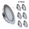 Topoch LED Ceiling Downlight 6pcs Ultra Thin Spring Clips Mount Full Aluminium DC12V 3W 240LM for RV Boat House Silver White Nickel Black