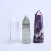 HJT HELA 3PC: s blandade kristallpunkt Naturlig tydlig kvarts Amethyst Fluoritpunkter Kvarts Reiki Healing Point Crystal Cure Cha7409861