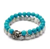 Bracelet bouddha en perles pour hommes, lot de 10 pièces, Turquoise, noir, Onyx, veines de Dragon rouge, Agate, œil de tigre, Semi-précieux, sto231S