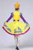 Nieuwe Collectie Violet Goudjurk Etnische Jurk Mongoolse Danskleding Dames Mongoolse Stage Kleding Chinees Folk Dance Costume