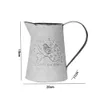 Französischer Stil rustikaler weißer schäbiger mini Metallkrug Vase Primitive Krug Vase für Home Cafe Decor4512298