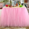 Wedding Birthday Party Table Tulle Tutu Spódnica 2017 Custom Made 91.5 * 80 cm Moda Home Decor Stół Spódnica Wakacyjna Festiwal Party Tablecloth