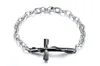 Hoge kwaliteit fancy liefde's sieraden roestvrij staal lingeren liefde kruis charms armband ovale ketting zwart roos goud