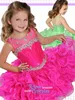 Ruffled Pageant Dresses for Little Girls by Ritzee Cupcake B845 Beautiful Lime Toddler Pageant Dress with Sheer Crew Neck and Beads