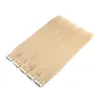 100 russian virgin human tape hair Straight wave 26 inch blonde color200g 80pcs per lot6063108