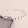 2017 Fashion texture female minimalist LOVE Letter Cuff Bangles bracelets For women Gold Silver Rose Gold 3 colors Valentine's Day Gift