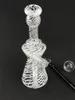 Transparent white stripe recycler, carta glass hookah, oil drill pipe, 14MM joint, factory outlet