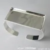 Free shipping jewelry copper bracelets, blank base diameter: 25 x50mm, long hand shape silver plated bracelet tora DIY time gem