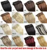 ZZHAIR 16 "-32" 7pcs / set Clips in / on 100% Extensión de cabello humano Remy brasileño Cabeza completa 70g-140g Recto natural