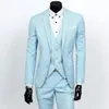 Męskie Garnitury Blazers Mężczyźni 3 Sztuka Zestaw Kurtka + Spodnie + Kamizelka Marka Kostium Odzież Formalna Sukienka Wedding Suit dla Homme Groom Business Tuxedos 1