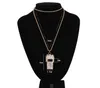 New Korean version alloy jewelry whistle necklace fashion wild necklace most popular white diamond sweater chain