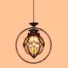 Cercle de métal Couleur Pendentif Pendentif Creative Cloakroom Couloir Couleur Plafond Pendentif Lampe Vintage Industrial Club Balcon Accrochage