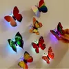 ナイトライトロマンチックな魔法カラフルな蝶の装飾ライト接着剤の導か