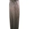 シルバーグレーブラジルマイクロリングループヘアエクステンション100gマイクロリンク人間の髪の伸びのまっすぐなマイクロビーズのヘアエクステンション100S