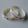 10PCS/lot Mix colors hot selling debossed and ink filled silicone braceletes for promotional gifts Y030301