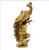 Chinois Royal pur Laiton Cuivre phoenix phenix Oiseau Dieu Palais Décor Statue