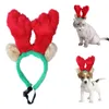 Cute Pet Christmas Reindeer Antlers Headband Party Prop Ornaments For Dog Cat Short plush material decoration gifts