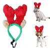 Söt Pet Jul Ren Antlers Headband Party Prop Ornaments för hundkatt Kort Plush Material Decoration Presenter