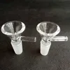 Funil redondo grosso tigela de vidro cachimbo de água erva queimadores de óleo seco com alça 3 tipos 14mm 18mm masculino para ferramentas de fumar acessórios bongos de vidro bolha