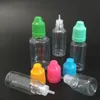 Transparent 1000 st 5 ml 10 ml 15 ml 20 ml 30 ml tom husdjurflaska E flytande plastdroppsflaskor för eterisk olja