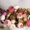 1Bunch European Artificial Peony Decorative Party Silk Fake Flowers Peonies for Home El Decor Diy Wedding Decoration Wreath1729032