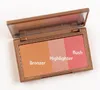 Maquillaje caliente Blush Palette Maquiagem Face 3 Colors Flushed + Highlighter + Bronzer Blusher With Mirror Make Up Palette envío