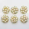 50 pezzi 22 mm rotondi strass perla bottone decorazione di nozze fai da te fibbie accessorio argento dorato224k