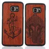 Lågt pris Creative Wood Carving Case för Samsung Galaxy S5 S6 S7 Edge S8 Plus Telefon Skyddslock Slim Trä Telefon Väska till iPhone 6 6s plus 7