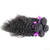 Brasilianska hårvävning 4st Cinky Curly Virgin Hair Natural Svart Brasiliansk Virgin Hair 4 Bundlar, Ingen Shedding, Tangle Gratis