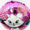 Mary cat Balonlar ile sopa çıngırak balon Doğum Günü Partisi sevgililer Günü için marie baloes bebek duş