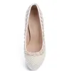 Luxurious Ivory Pearl High Heels Wedding Bridal Dress Shoes New Arrived Round Toe Lady's Party Proms shoes Size 34-41