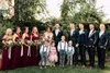 Burgundia Szyfonowa Długa Boho Kraj Druhna Suknie 2017 Formalne Florals Jesień Ogród Wedding Party Guest Junior Suknie