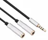 Hot sale Heapphone Splitter Cable of 3.5mm Jack Male 1 to 2 Female Dual Y Splitter Earphone Headphone Audio Cable extended cable Adapter