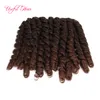 8-дюймовая палочка скручиваемость надувательства вязание крючком наращивания волос, синтетические плетеные волосы Оммре вязание крючком наплетение волос для женщин Marley