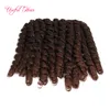 8inch Wand Curl Bouncy 트위스트 크로 셰 뜨개질 헤어 익스텐션, 합성 꼰 머리 옴 브레 크로 셰 뜨개질 머리카락을위한 땋은 머리