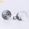 Csja diamantskärning fasetterad riktig naturlig vit kristall kvartsboll charms hängande rhinestone pärla glid halsband hängsmycke smycken e598 a