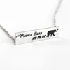 Mama Bear Baby Pendant Necklace Emamel Silver Bar Halsband Kvinnor Barn Moder Dotter Son Fashion Jewely Will och Sandy