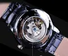 Gewinner Blaue Hände Design Transparent Skelett Kleine Mode Zifferblatt Display Herrenuhren Top-marke Luxus Automatische Mode Watches2459