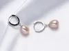 Oryginalne 8-9mm Saltwater White Pearl Kolczyk 925 Sterling Silver Earring