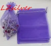 Mic 100ps Light Purple с шнуркой подарочные пакеты Organza 7x9 см 9x11 см 10x15 см и т. Д.